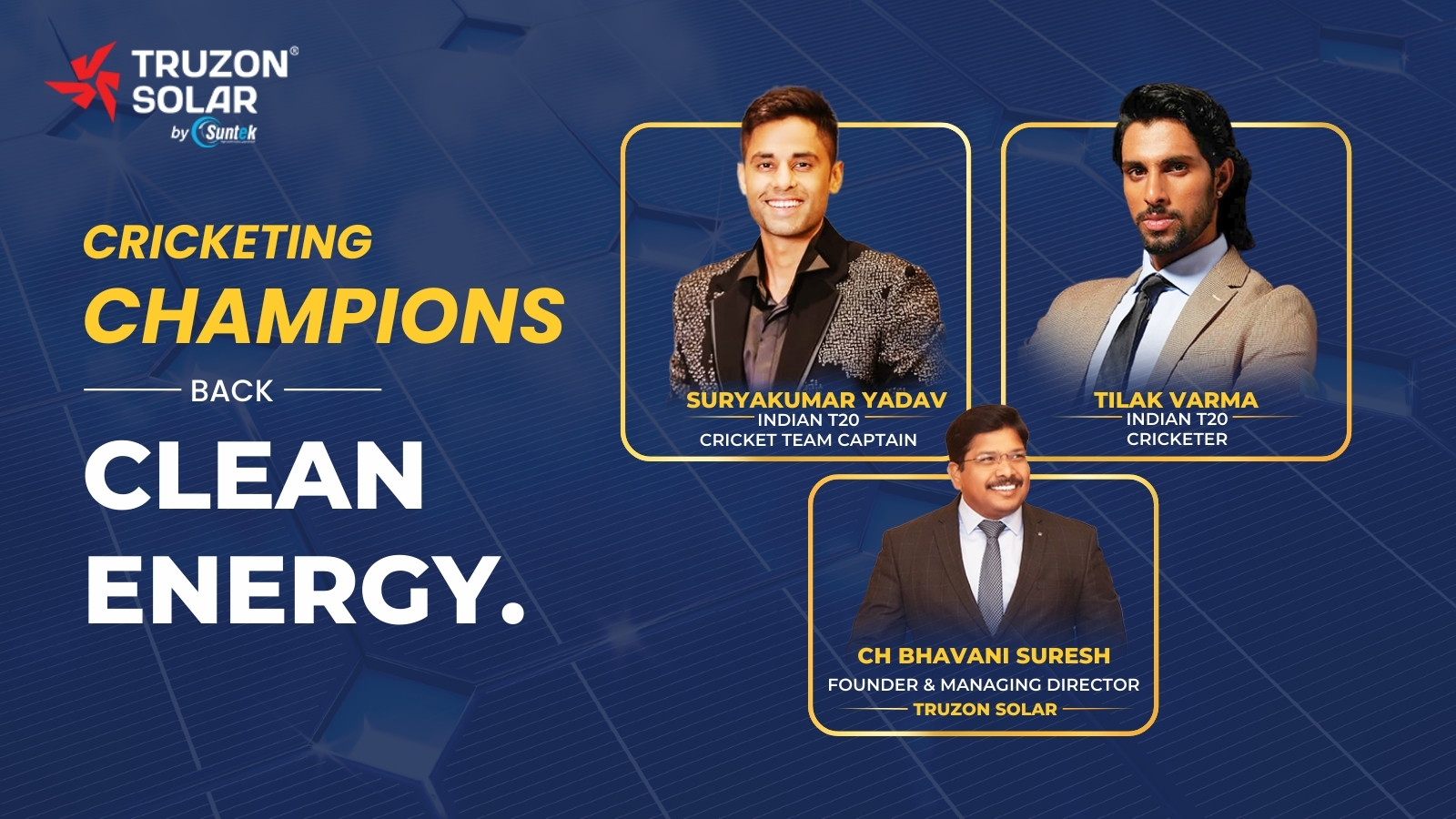 Cricketers Suryakumar Yadav and Tilak Varma Make Investment in SOLARS4U Solar